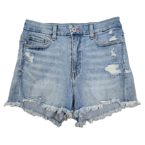 American Eagle Outfitters Pants - AMERICAN EAGLE Raw Hem Distressed Curvy Hi-Rise Shortie Size 4